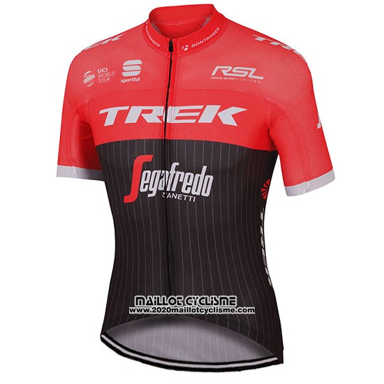 2017 Maillot Ciclismo Trek Segafredo Noir et Rouge Manches Courtes et Cuissard